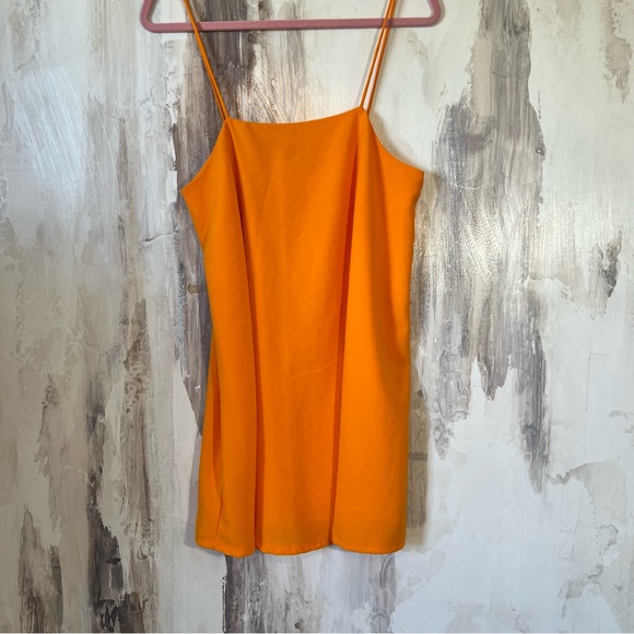 Zara Orange Spaghetti Strap Dress Size L - Picture 1 of 5